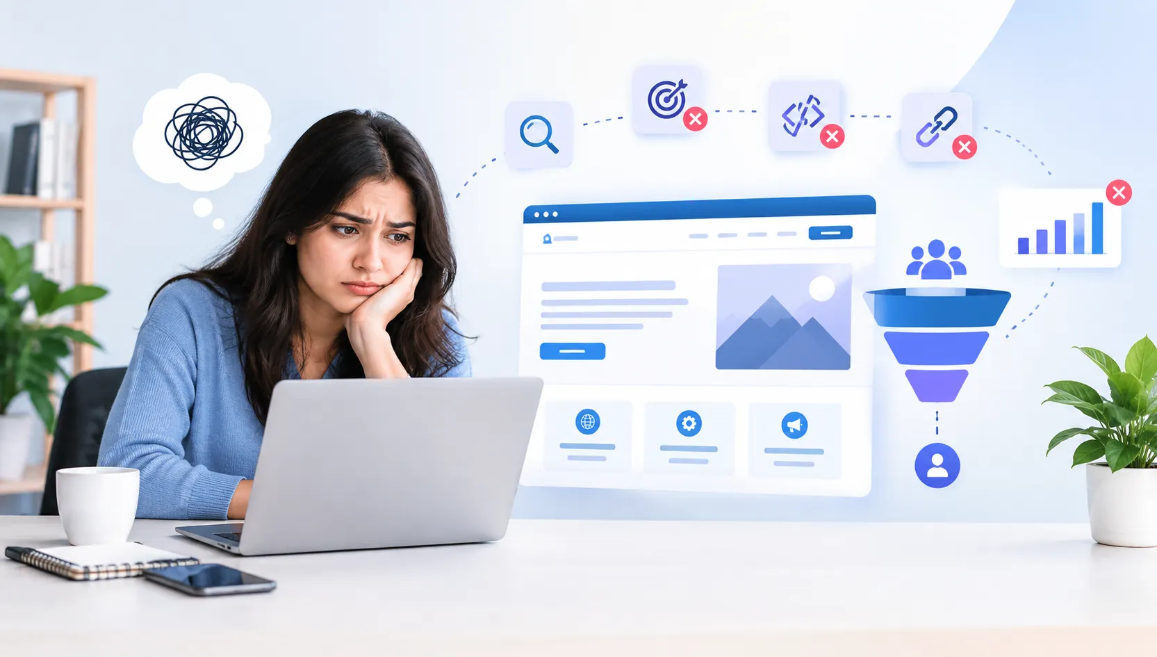 Business website lead generation and conversion tracking analysis.